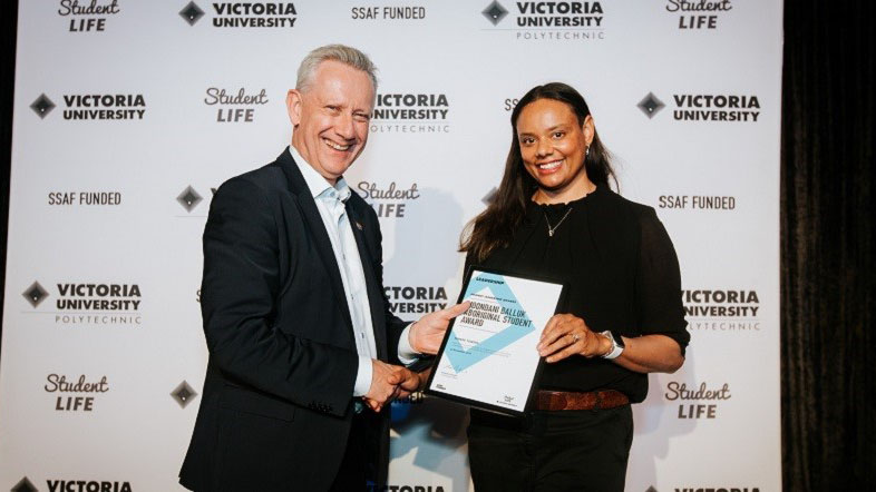 Tahnee Towers and Vice-Chancellor Professor Adam Shoemaker